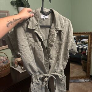 Grey green jumper romper
